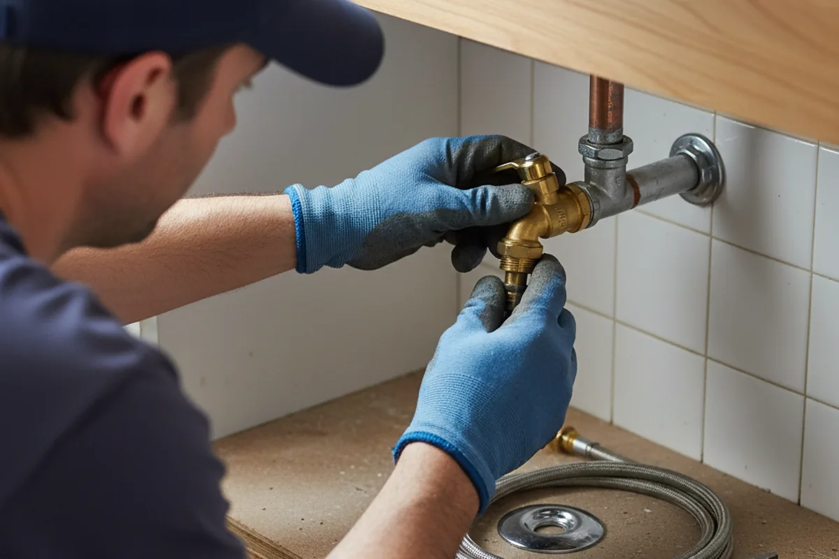 Shutoff valve and fitting work during Faucet and Fixture Repair in Laurinburg